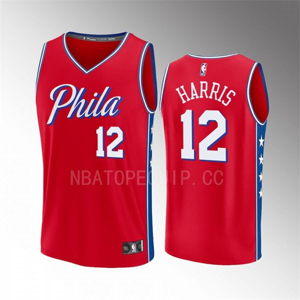 Mens Philadelphia 76ers #12 Tobias Harris Red Statement Swingman Jersey