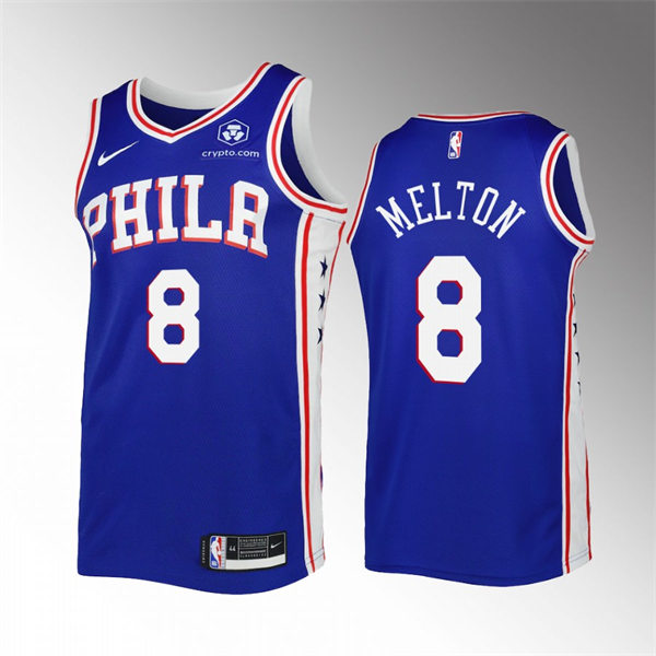 Mens Philadelphia 76ers #8 De'Anthony Melton Nike Blue Icon Edition Swingman Jersey