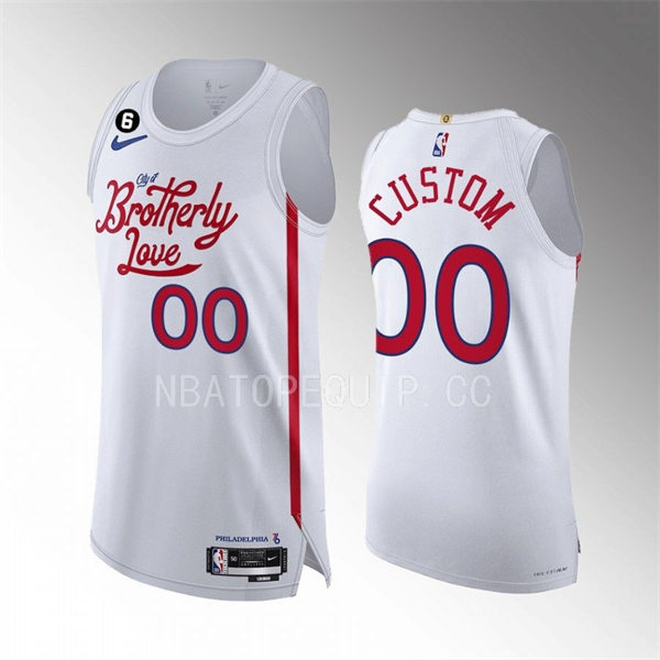 Mens Youth Philadelphia 76ers Custom White 2022-23 City Edition Swingman Jersey