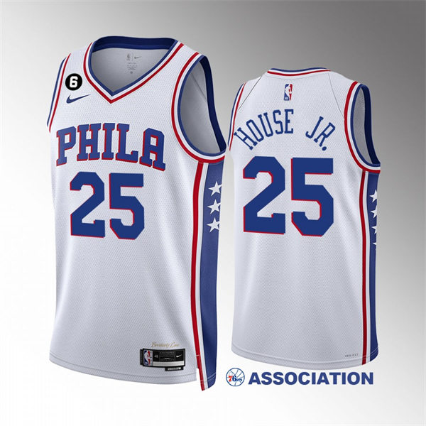 Mens Philadelphia 76ers #25 Danuel House Jr. White 2022-23 Association Edition Authentic Player Jersey