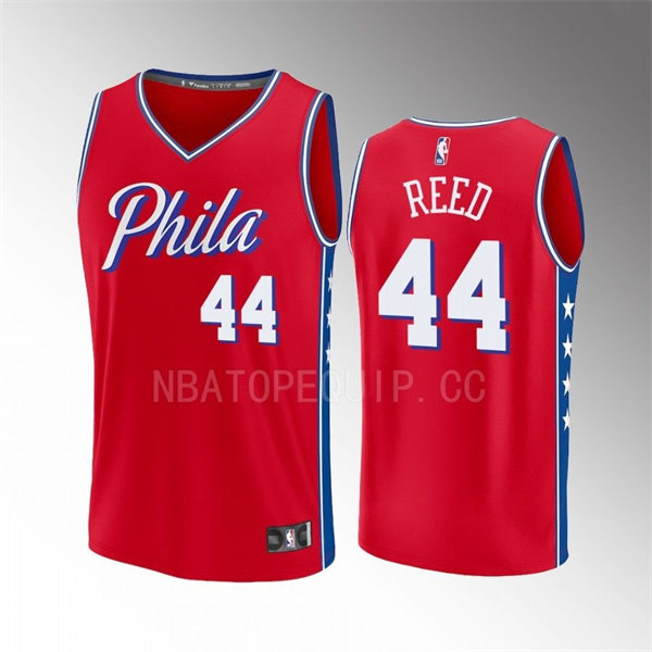 Mens Philadelphia 76ers #44 Paul Reed Red Statement Swingman Jersey