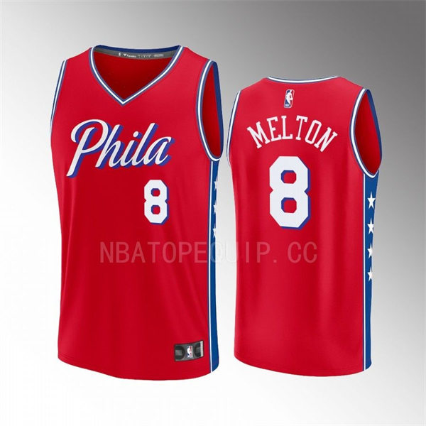 Mens Philadelphia 76ers #8 De'Anthony Melton Red Statement Swingman Jersey