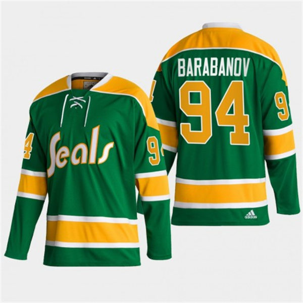 Men's California Golden Seals #94 Alexander Barabanov adidas Green Team Classics Jersey