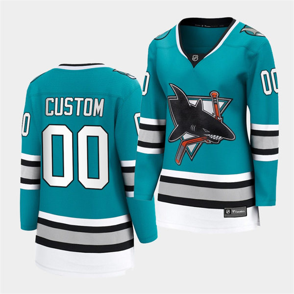 Mens Youth San Jose Sharks Custom Adidas 2022-23 Uniform Green Home Jersey