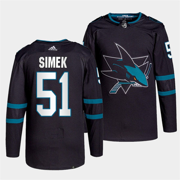 Mens San Jose Sharks #51 Radim Simek Black Alternate Third Jersey