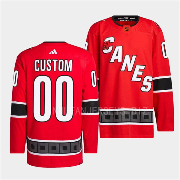 Men's Youth Carolina Hurricanes Custom Red 2022 Reverse Retro Primegreen Jersey