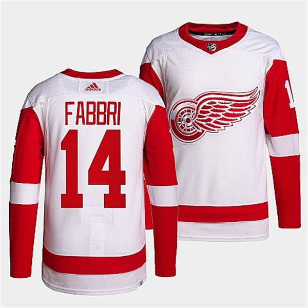 Men's Detroit Red Wings #14 Robby Fabbri Adidas White Away Player Jersey