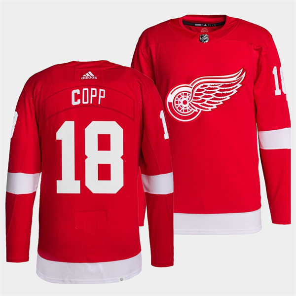 Men's Detroit Red Wings #18 Andrew Copp Adidas Home Red Player Jersey