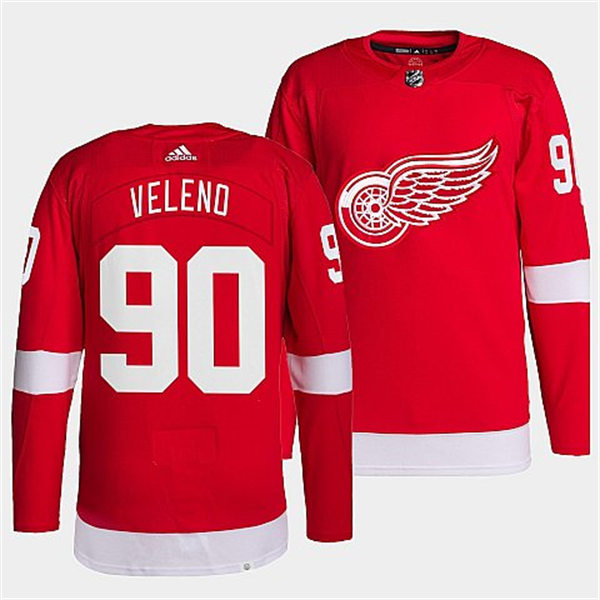 Men's Detroit Red Wings #90 Joe Veleno Adidas Home Red Player Jersey