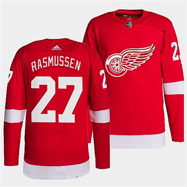 Men's Detroit Red Wings #27 Michael Rasmussen Adidas Home Red Player Jersey