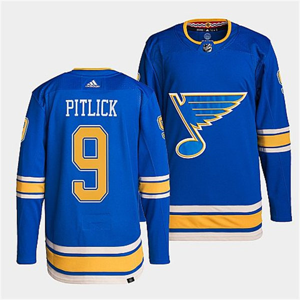 Mens St. Louis Blues #9 Tyler Pitlick Light Blue Alternate Player Jersey