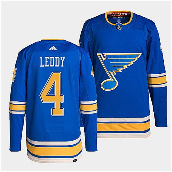 Mens St. Louis Blues #4 Nick Leddy Light Blue Alternate Player Jersey