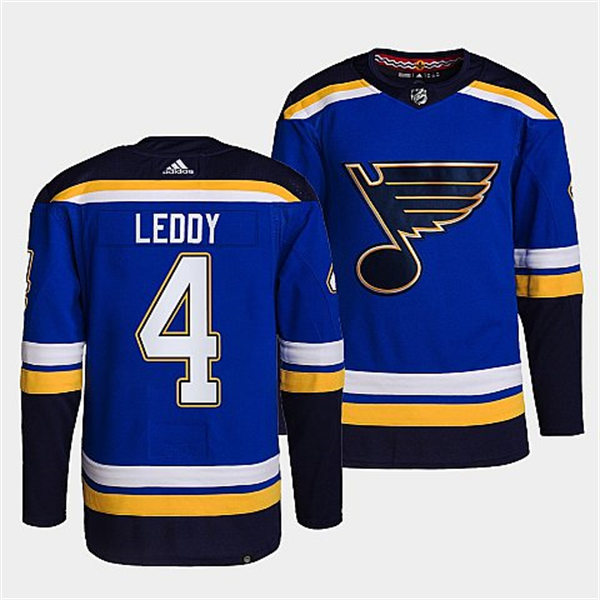 Mens St. Louis Blues #4 Nick Leddy Home Blue Player Jersey