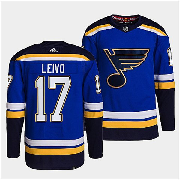 Mens St. Louis Blues #17 Josh Leivo Home Blue Player Jersey