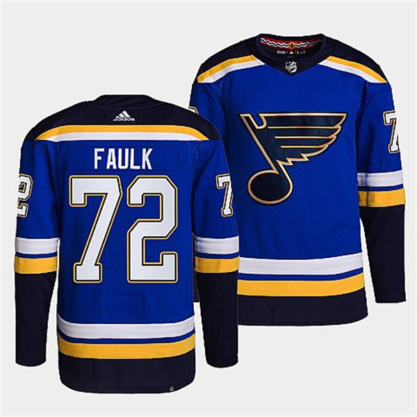 Mens St. Louis Blues #72 Justin Faulk Home Blue Player Jersey
