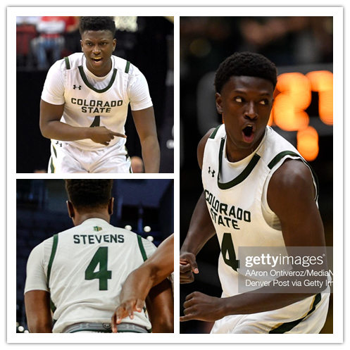 Mens Youth Colorado State Rams #4 Isaiah Stevens White 2021-22 College Basketball Game Jersey
