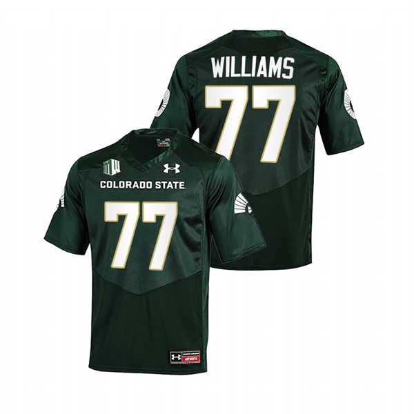 Mens Youth Colorado State Rams #77 Keith Williams Green College Football Game Jersey