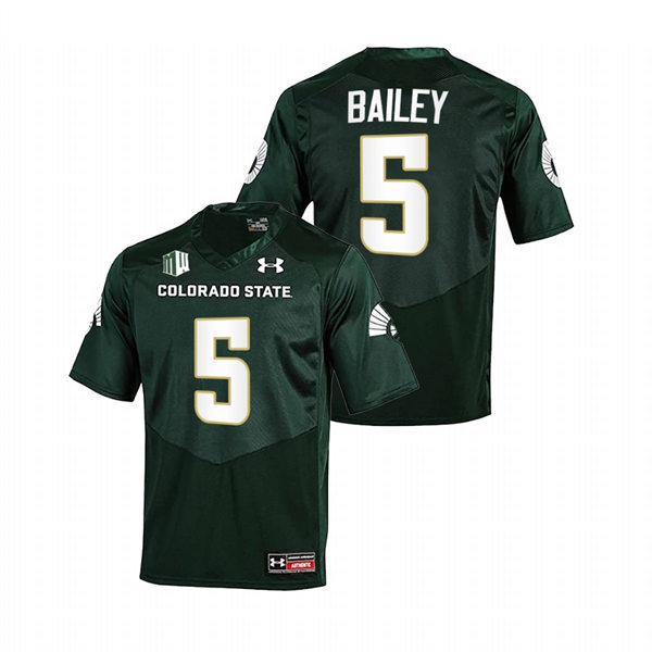 Mens Youth Colorado State Rams #5 David Bailey Green College Football Game Jersey