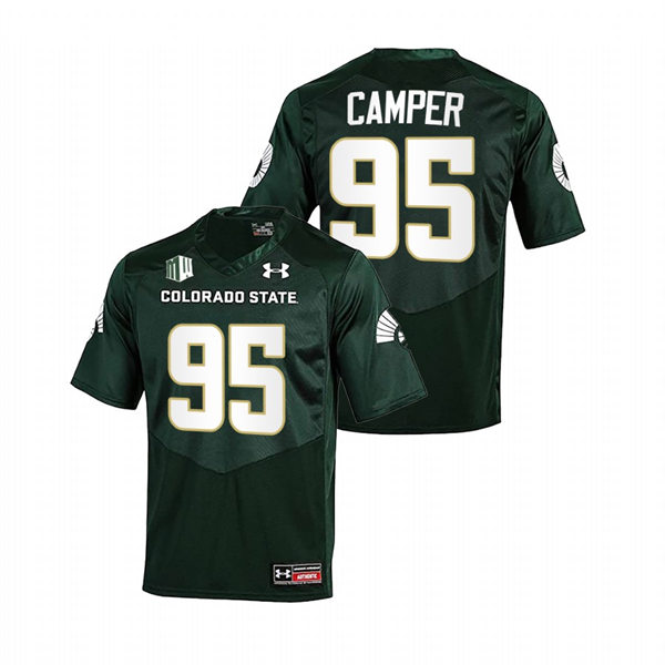 Mens Youth Colorado State Rams #95 Cayden Camper Green College Football Game Jersey