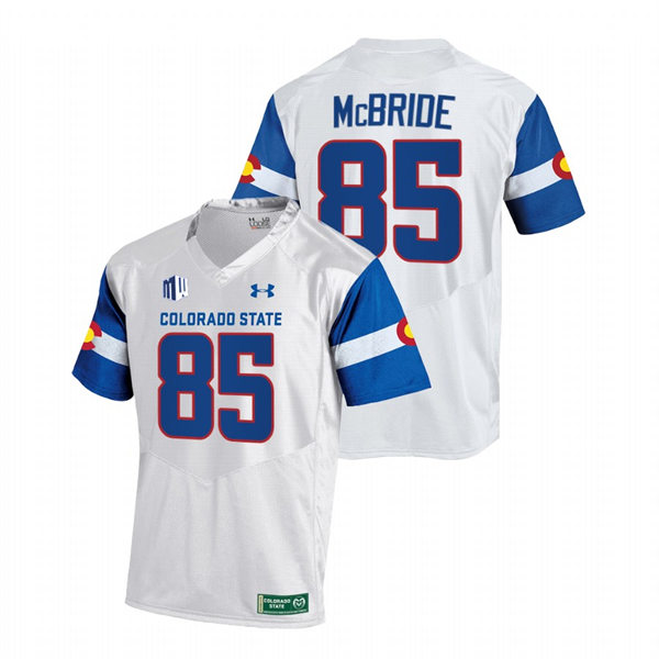 Mens Youth Colorado State Rams #85 Trey McBride White 2022 State Pride Football Jersey