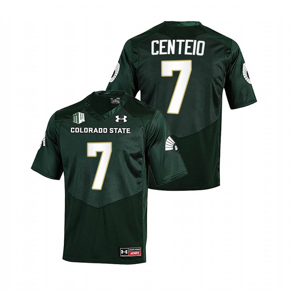 Mens Youth Colorado State Rams #7 Todd Centeio Green College Football Game Jersey