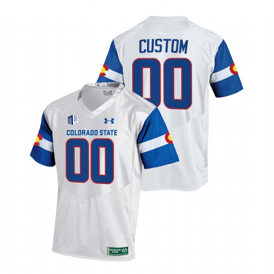 Mens Youth Colorado State Rams Custom White 2022 State Pride Football Jersey