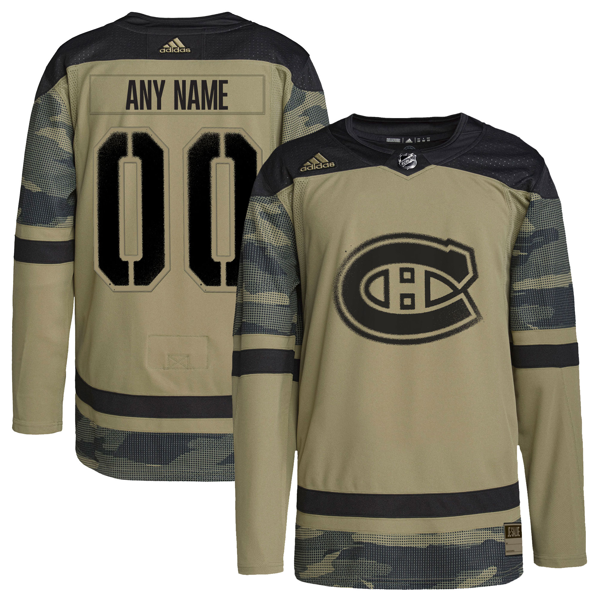 Men's Montreal Canadiens Custom adidas Camo Military Appreciation Authentic Practice Jersey