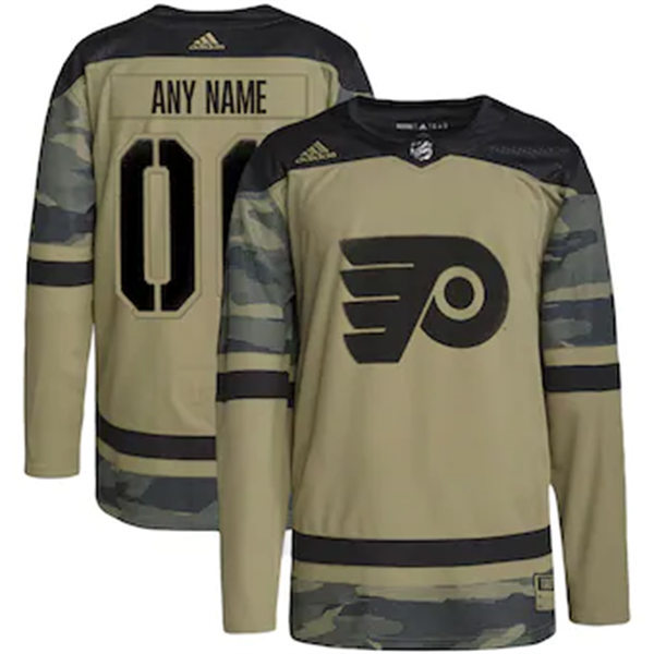Men's Philadelphia Flyers Custom adidas Camo Military Appreciation Authentic Practice Jersey