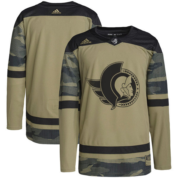 Men's Ottawa Senators Custom adidas Camo Military Appreciation Authentic Practice Jersey