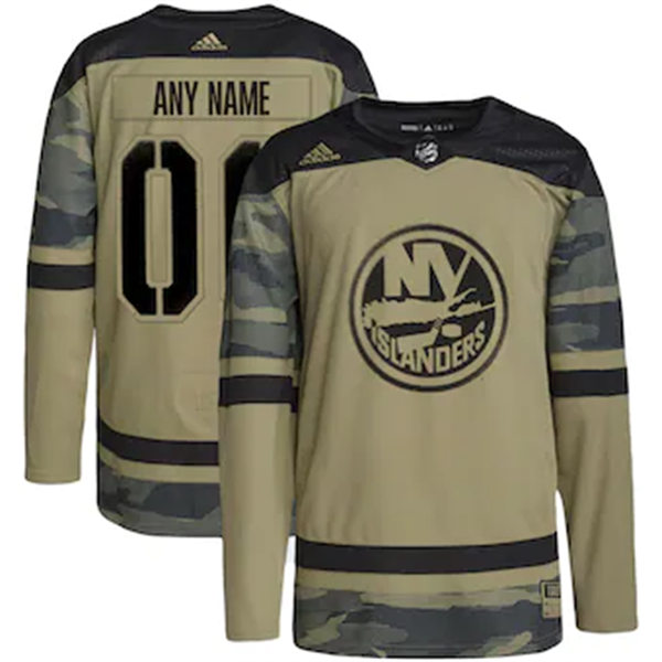Men's New York Islanders Custom adidas Camo Military Appreciation Authentic Practice Jersey