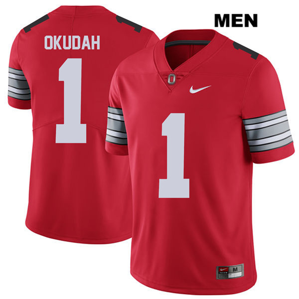 Men's Ohio State Buckeyes #1 Jeffrey Okudah Nike Scarlet Retro Football Jersey