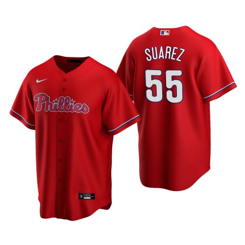 Men's Philadelphia Phillies #55 Ranger Suarez Nike Red Alternate Coolbase Jersey