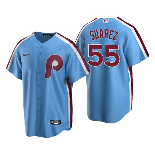 Men's Philadelphia Phillies #55 Ranger Suarez Nike Light Blue Alternate Coolbase Jersey