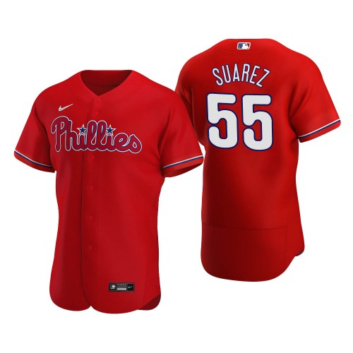 Men's Philadelphia Phillies #55 Ranger Suarez Nike Red Alternate Flexbase Player Jersey