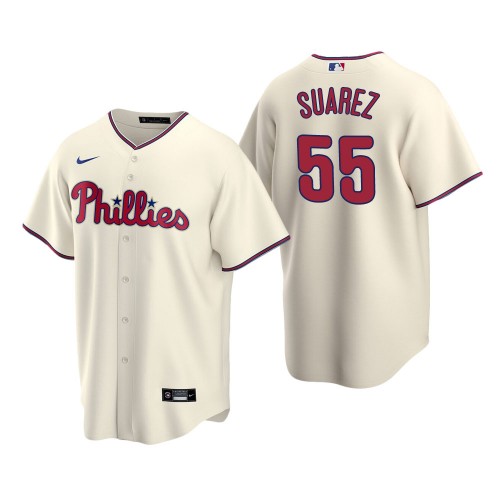 Men's Philadelphia Phillies #55 Ranger Suarez Nike Cream Alternate Coolbase Jersey