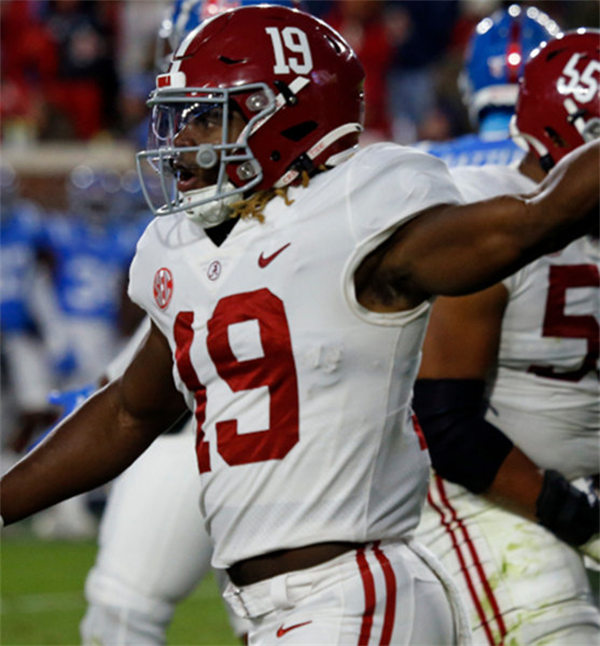 Mens Youth Alabama Crimson Tide #19 Kendrick Law White College Football Game Jersey