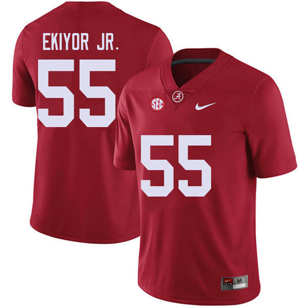Mens Youth Alabama Crimson Tide #55 Emil Ekiyor Jr. Crimson College Football Game Jersey