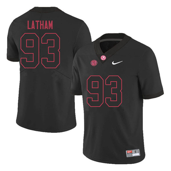 Mens Youth Alabama Crimson Tide #93 Jah-Marien Latham Blackout College Football Game Jersey