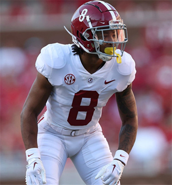 Mens Youth Alabama Crimson Tide #8 DeVonta Smith White College Football Game Jersey