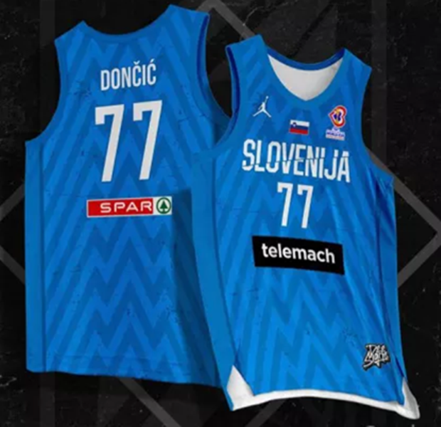 Mens Slovenia Basketball Team #77 Luka Doncic 2022 White Player Jersey