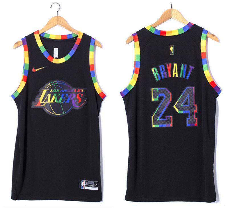 Mens Los Angeles Lakers #24 Kobe Bryant 2022 Special Edition Black Pride Night Jersey