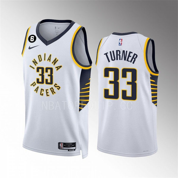 Mens Indiana Pacers #33 Myles Turner White Association Edition Player Jersey