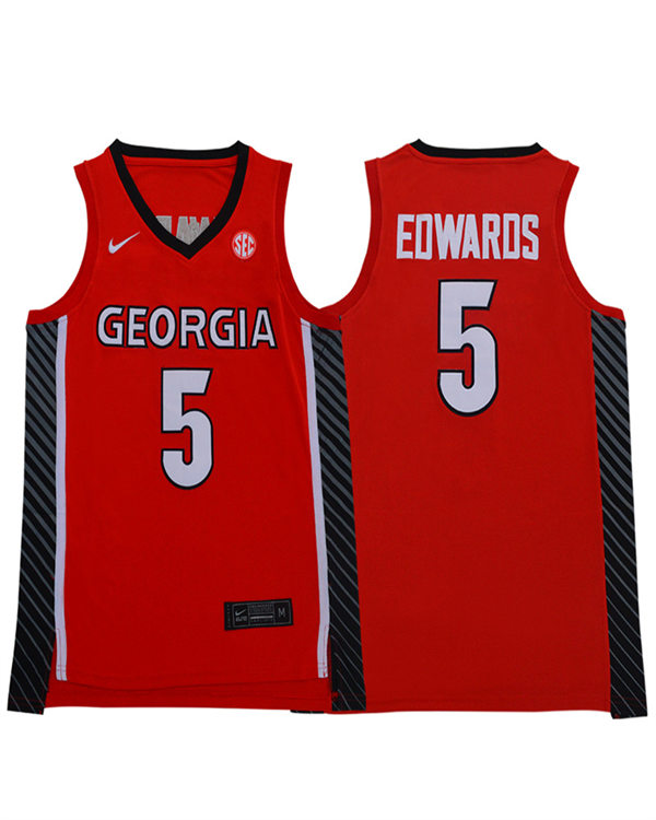 Mens Youth Georgia Bulldogs #5 Anthony Edwards Nike Red College Basketball Jersey