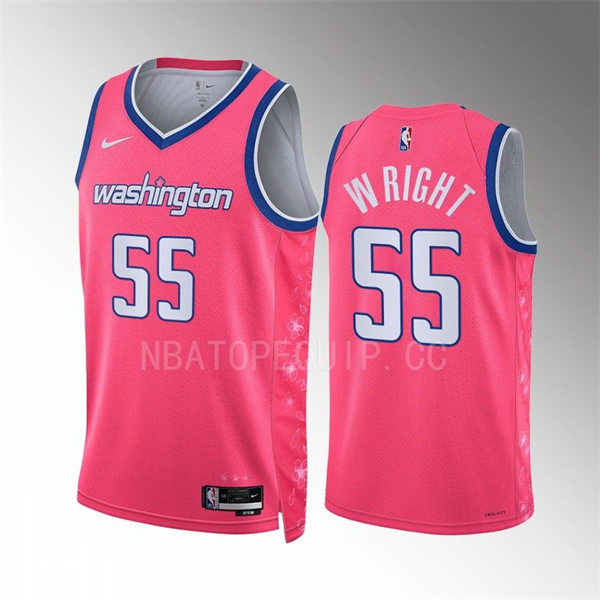 Mens Washington Wizards #55 Delon Wright 2022-23 City Edition Swingman Jersey Pink