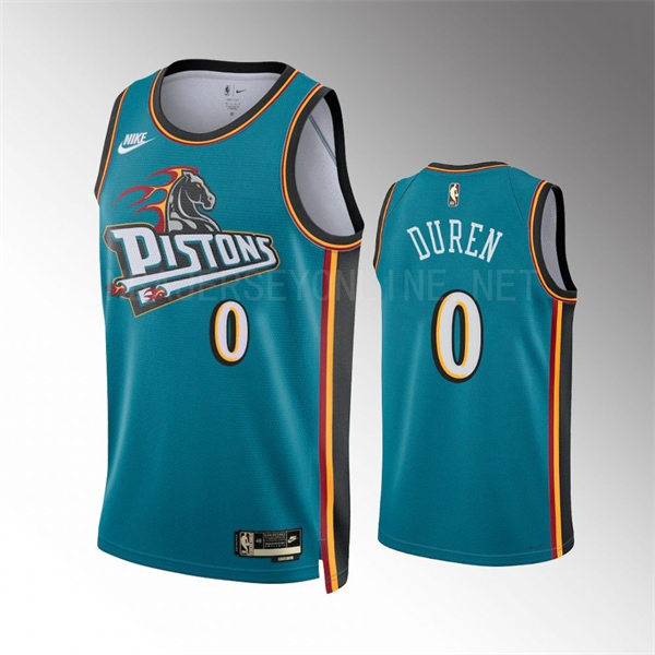 Mens Detroit Pistons #0 Jalen Duren 2022-23 Teal Classic Edition Swingman Jersey