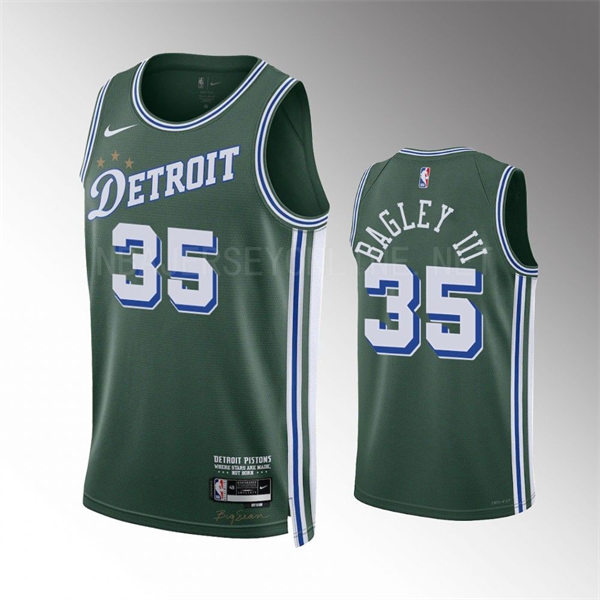 Mens Detroit Pistons #35 Marvin Bagley III 2022-23 City Edition Swingman Jersey Green
