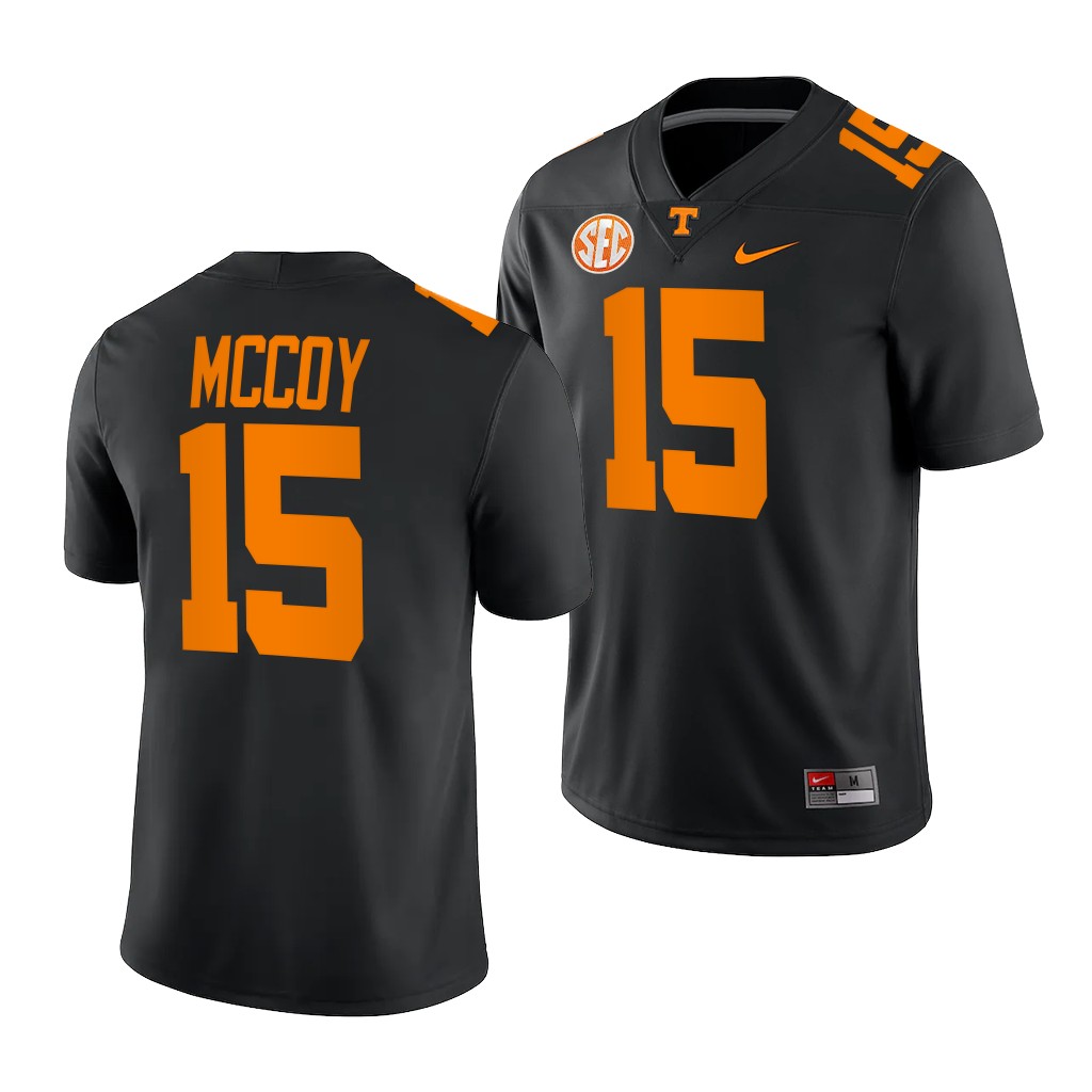 Mens Youth Tennessee Volunteers #15 Bru McCoy Nike Black Dark Mode College Football Jersey