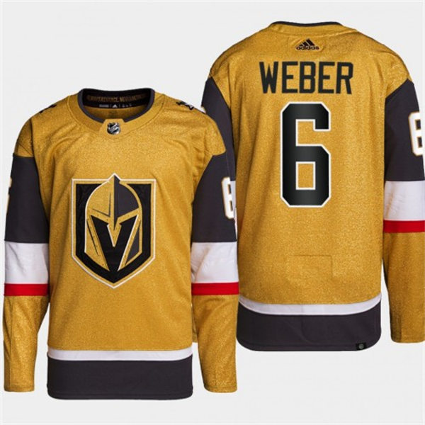 Mens Vegas Golden Knights #6 Shea Weber Gold Alternate Authentic Primegreen Jersey