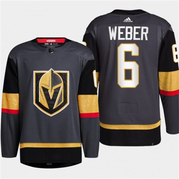 Mens Vegas Golden Knights #6 Shea Weber Black Home Authentic Primegreen Jersey