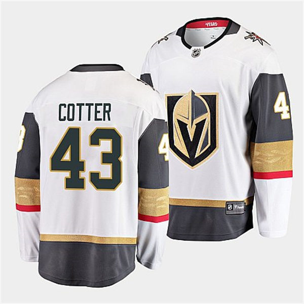 Mens Vegas Golden Knights #43 Paul Cotter  White Away Authentic Primegreen Jersey